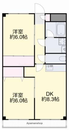 岡山県岡山市北区大元2丁目 大元駅 2DK マンション 賃貸物件詳細