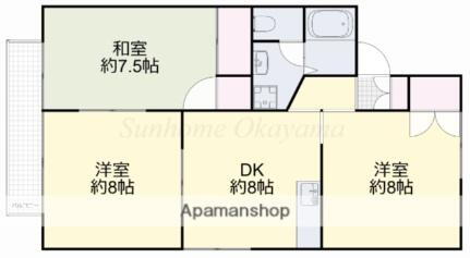パークサイド新福Ａ棟 2階 3DK 賃貸物件詳細