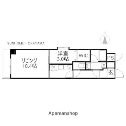 岡山県岡山市北区磨屋町 柳川駅 1LDK マンション 賃貸物件詳細