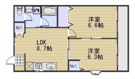 岡山県岡山市北区今保 庭瀬駅 2DK マンション 賃貸物件詳細