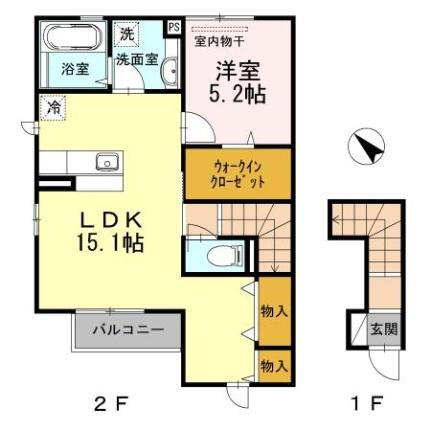 ステラ 2階 1LDK 賃貸物件詳細