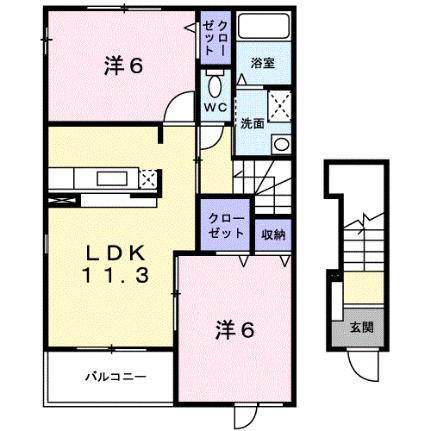 岡山県岡山市南区新福2丁目 岡山駅 2LDK アパート 賃貸物件詳細