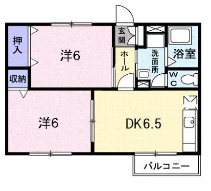 メゾン・ド・フルールＡ 2階 2DK 賃貸物件詳細