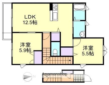 岡山県倉敷市中畝8丁目 水島駅 2LDK アパート 賃貸物件詳細