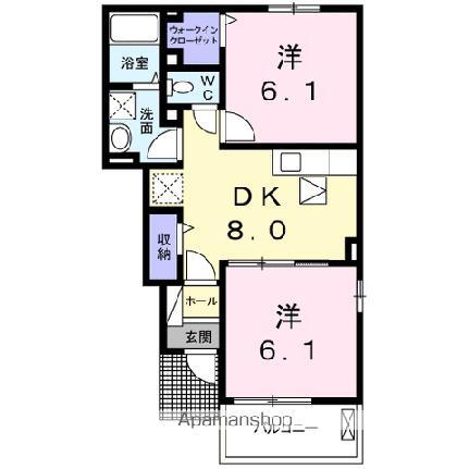 岡山県井原市笹賀町1丁目 子守唄の里高屋駅 2DK アパート 賃貸物件詳細