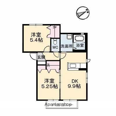 メゾンパークス参番館 1階 2DK 賃貸物件詳細