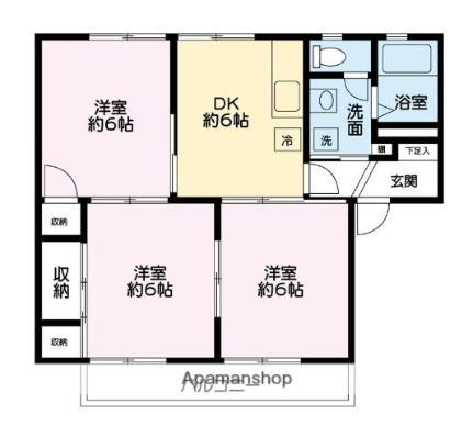 セトル広尾　Ｂ 2階 3DK 賃貸物件詳細