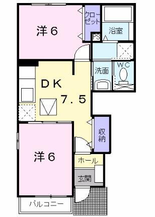 グランメゾンコスモスＡ 1階 2DK 賃貸物件詳細