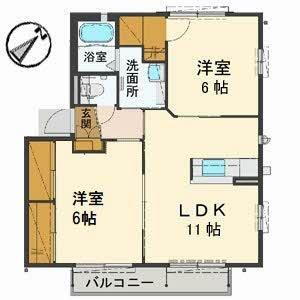 シティカーサ白梅 2階 2LDK 賃貸物件詳細