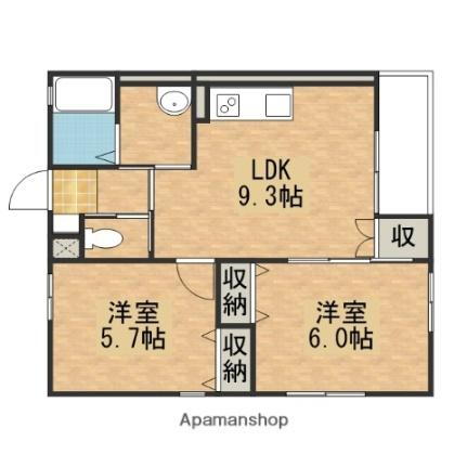 広島県広島市安芸区中野6丁目 中野東駅 2LDK アパート 賃貸物件詳細