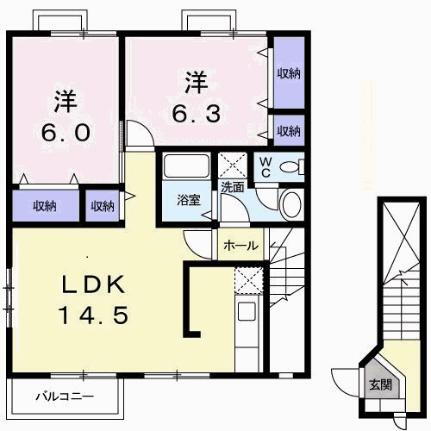 徳島県徳島市八万町千鳥 徳島駅 2LDK アパート 賃貸物件詳細