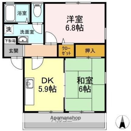 香川県高松市国分寺町新居 端岡駅 2DK アパート 賃貸物件詳細