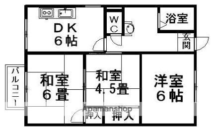 愛媛県松山市石手5丁目 道後公園駅 3DK アパート 賃貸物件詳細