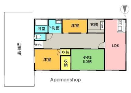 愛媛県松山市松ノ木1丁目 港山駅 2SLDK 一戸建て 賃貸物件詳細