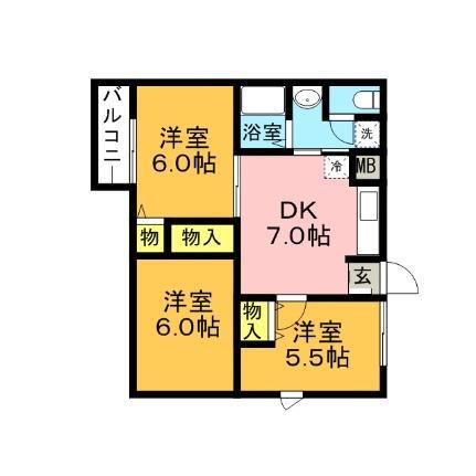 福岡県飯塚市小正 新飯塚駅 3DK アパート 賃貸物件詳細