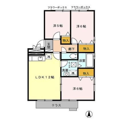 リビングタウン下郡 1階 3LDK 賃貸物件詳細
