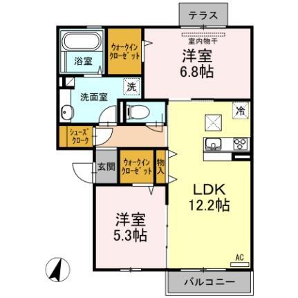 鹿児島県鹿児島市中山町 谷山駅 2LDK アパート 賃貸物件詳細