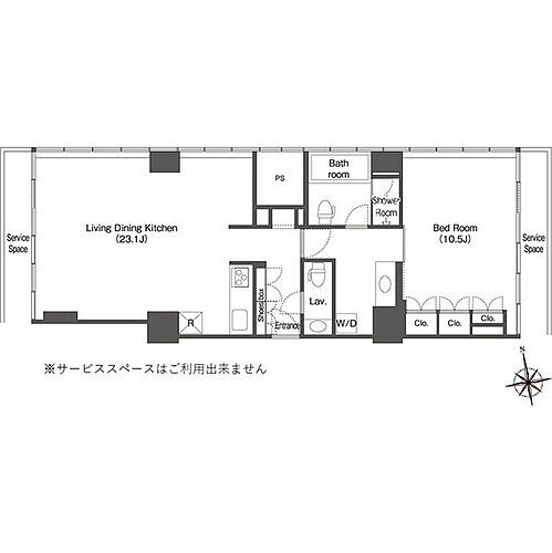 ウエリスアーバン品川タワー 23階 1LDK 賃貸物件詳細