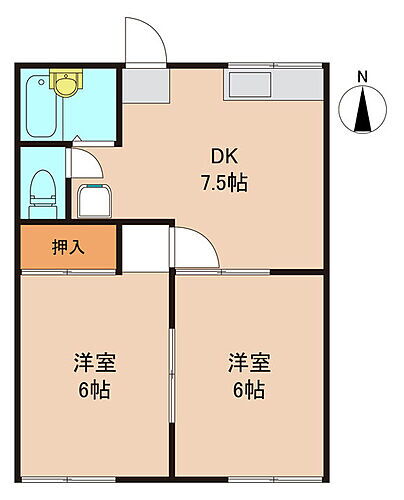 茨城県取手市井野台1丁目11-29 取手駅 2DK アパート 賃貸物件詳細