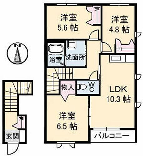ブランドール　大田　Ａ棟 2階 3LDK 賃貸物件詳細