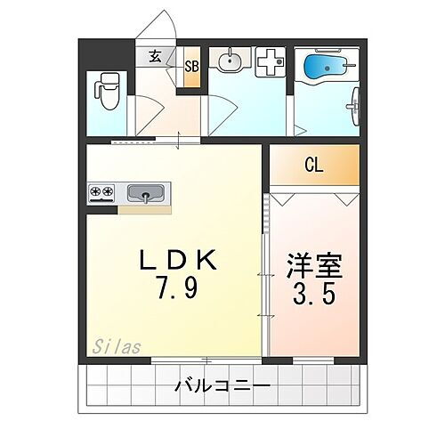ジーメゾン石津 2階 1LDK 賃貸物件詳細