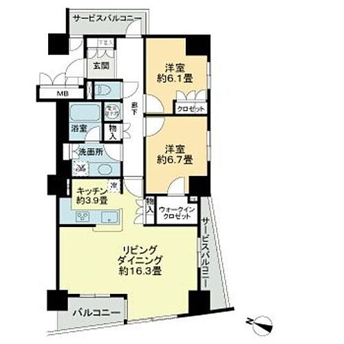 東京都港区港南2丁目 品川駅 2LDK マンション 賃貸物件詳細