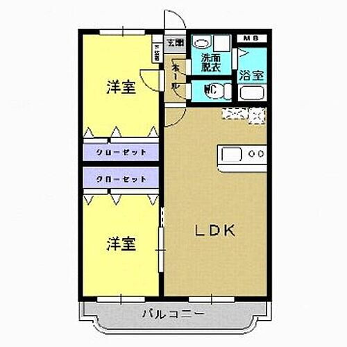 愛媛県松山市南久米町 久米駅 2LDK マンション 賃貸物件詳細