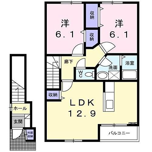 ソレッジャート 2階 2LDK 賃貸物件詳細