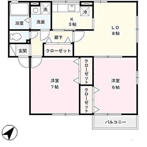 セジュール柴垣 1階 2LDK 賃貸物件詳細