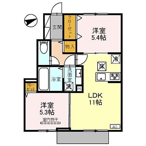 兵庫県明石市大久保町西島 江井ヶ島駅 2LDK アパート 賃貸物件詳細