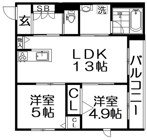 大阪府交野市森北1丁目30-8 河内磐船駅 2LDK マンション 賃貸物件詳細