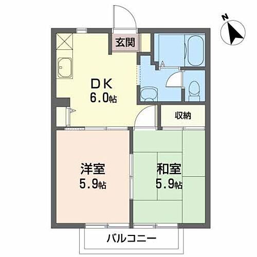 サンライズイイダ 1階 2DK 賃貸物件詳細