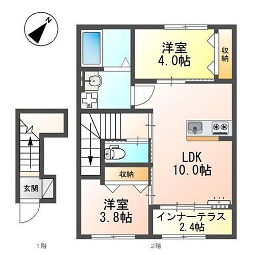 兵庫県宝塚市山本南1丁目 山本駅 2LDK アパート 賃貸物件詳細