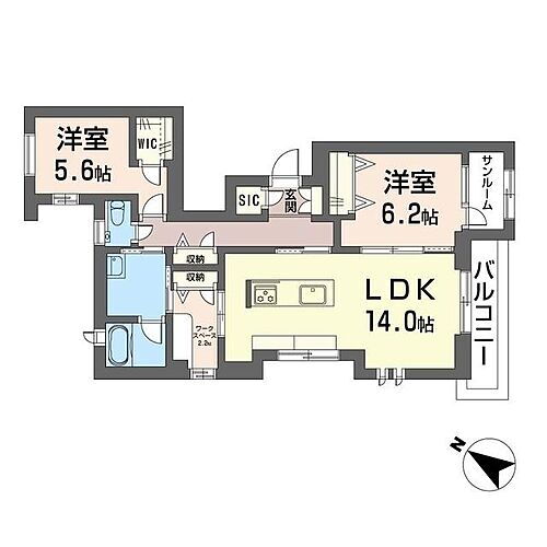 ＳＫＣマンション 2階 2SLDK 賃貸物件詳細