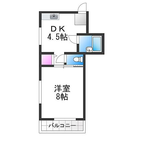 ハイムヤマウチ 3階 1DK 賃貸物件詳細
