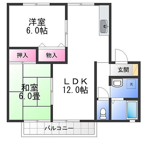 セジュール１２ 1階 2LDK 賃貸物件詳細