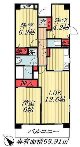 千葉県市川市南大野1丁目 市川大野駅 3LDK マンション 賃貸物件詳細
