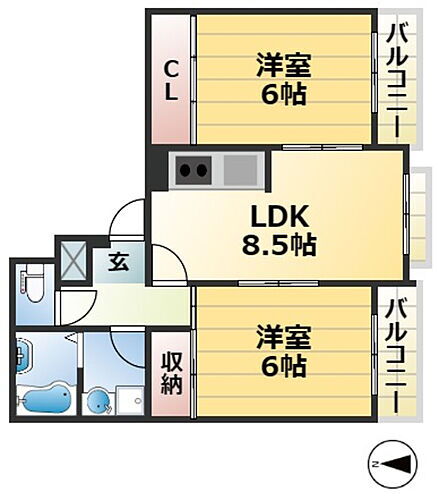 兵庫県神戸市兵庫区中道通7丁目 上沢駅 2LDK マンション 賃貸物件詳細