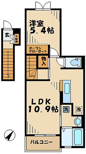 プロムナードＭ 2階 1LDK 賃貸物件詳細