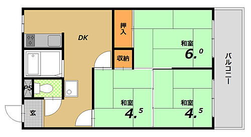 兵庫県神戸市北区鈴蘭台北町７丁目 鈴蘭台駅 3DK マンション 賃貸物件詳細