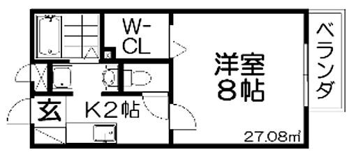 大阪府枚方市牧野阪2丁目 牧野駅 1K アパート 賃貸物件詳細