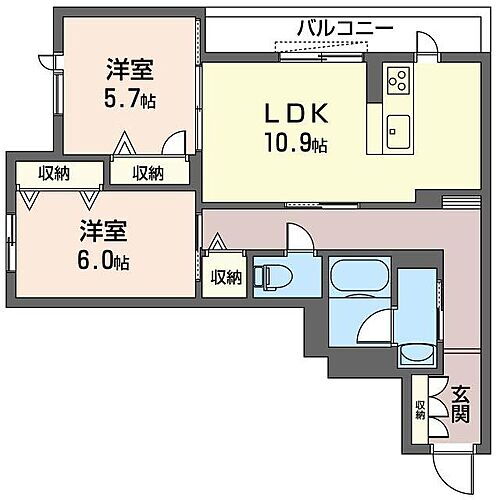 パークコートみなみ台 2階 2LDK 賃貸物件詳細