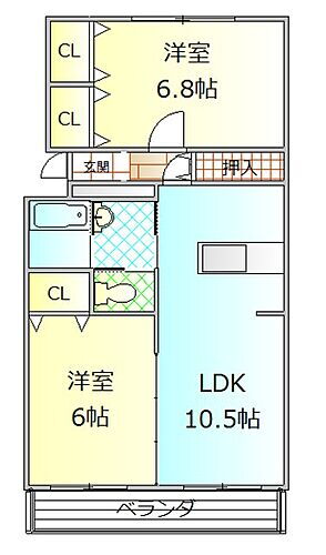 メゾン・オキ 2階 2LDK 賃貸物件詳細