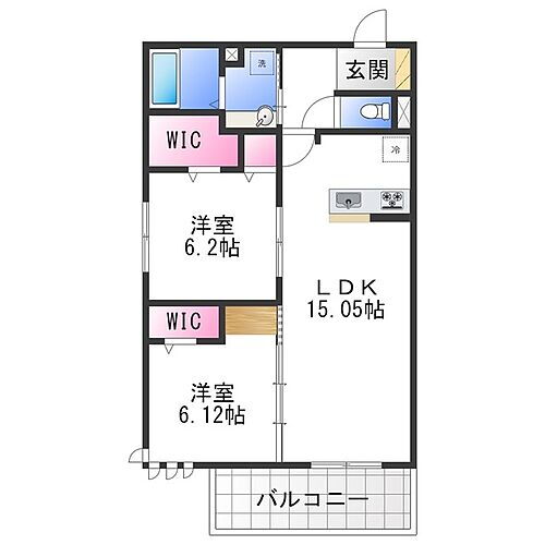 大阪府堺市西区鳳北町6丁 津久野駅 2LDK アパート 賃貸物件詳細