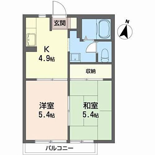 福島県郡山市喜久田町堀之内字椚内18-1 喜久田駅 2K アパート 賃貸物件詳細