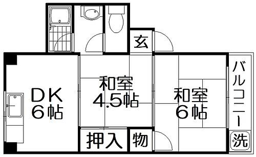 香里北ハイツ 2階 2DK 賃貸物件詳細