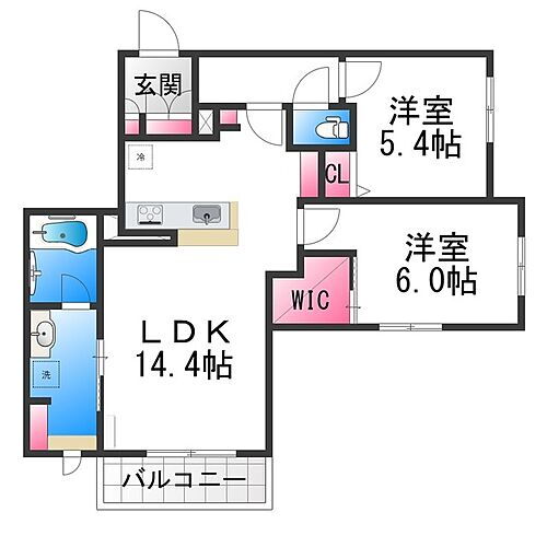 Ｋ．クレール 2階 2LDK 賃貸物件詳細