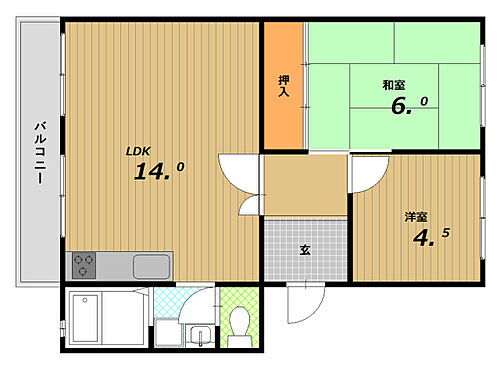 メゾン北鈴 5階 2LDK 賃貸物件詳細