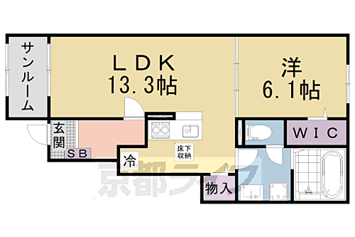 ＨＯＫＵＬＥ’Ａ 1階 1LDK 賃貸物件詳細