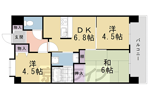 京都府京都市伏見区下鳥羽広長町 伏見桃山駅 3DK マンション 賃貸物件詳細